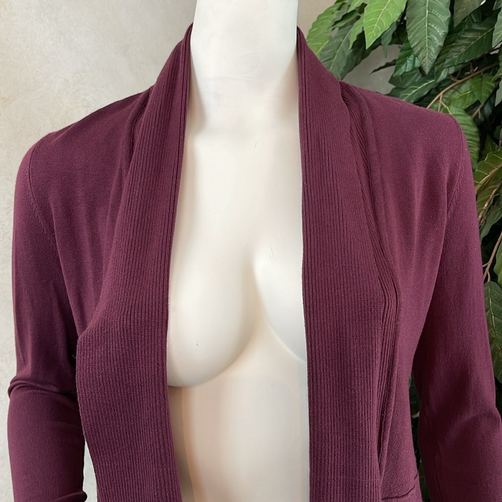 WHBM CABERNET WATERFALL CARDIGAN - Picture 5 of 10
